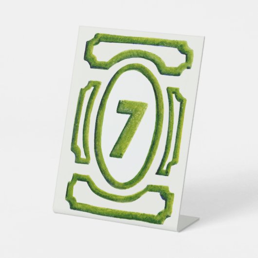 Signe De Table Haie de jardin aquarelle Tableau 7 (Recto)