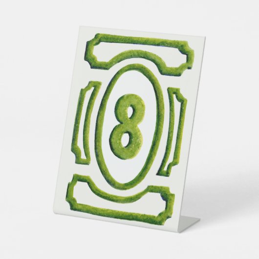 Signe De Table Haie de jardin aquarelle Tableau 8 (Recto)