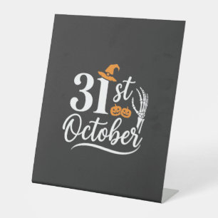 Signe De Table Halloween 31 octobre Citrouille Sorcière Chapeau C