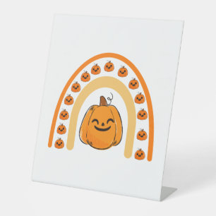 Signe De Table Halloween arc-en-ciel citrouille saison d'automne