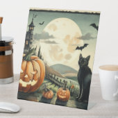 Signe De Table Halloween/Automne/Automne/citrouille/chat (In SItu)
