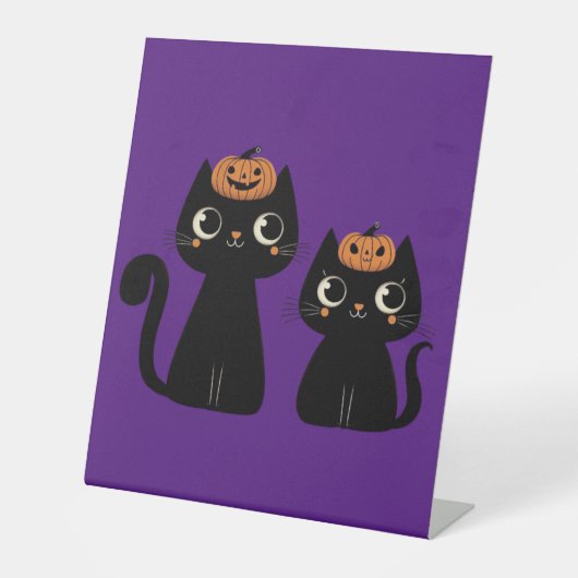 Signe De Table Halloween/Automne/Citrouille/chat (Recto)