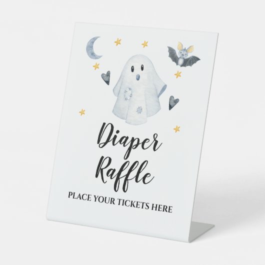 Signe De Table Halloween Baby shower fantôme Raffin de couche (Recto)