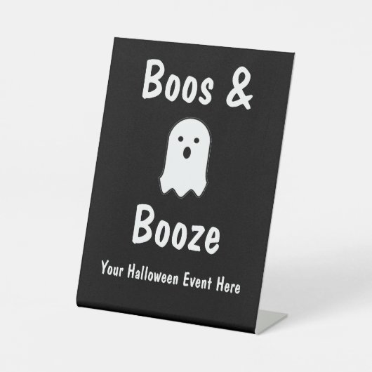 Signe De Table Halloween Boos et Booze (Recto)