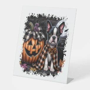 Signe De Table Halloween Boston Terrier Dog