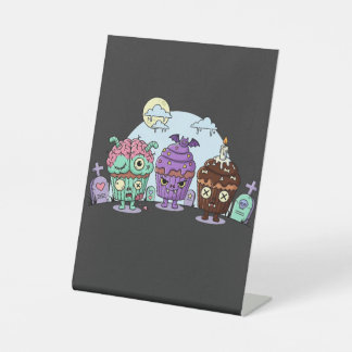 Signe De Table Halloween de Cupcake Zombie