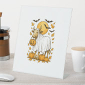 Signe De Table Halloween de vache Highland en costume fantôme (In SItu)