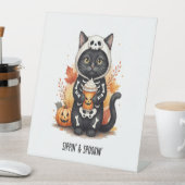 Signe De Table Halloween éffrayant Cute Cat (In SItu)