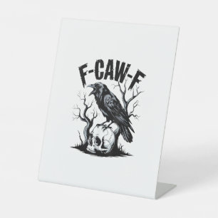 Signe De Table Halloween F-Caw-F Oiseau Corbeau Femmes Hommes Rét