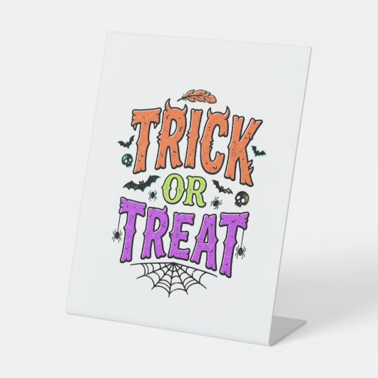 Signe De Table Halloween Farce Traitement Drôle Toile d'araignée (Recto)