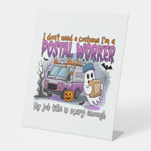 Signe De Table Halloween Ghost, Postal Worker (Recto)