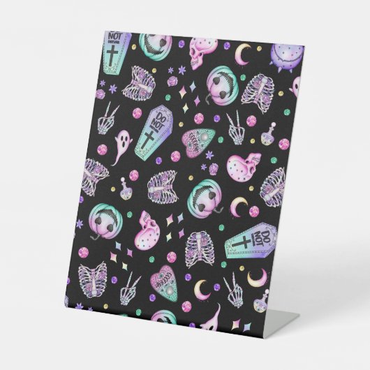 Signe De Table Halloween pastel gothique apothecaire et cimetière (Recto)