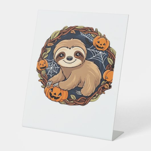 Signe De Table Halloween, Sloth, 31 octobre, Thanksgiving Class (Recto)