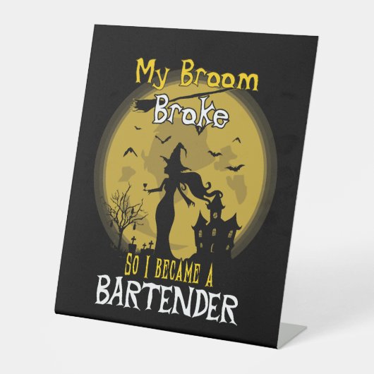 Signe De Table Halloween sorcière barman (Recto)