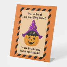 Halloween Trick ou Treat citrouille noir chat bonb