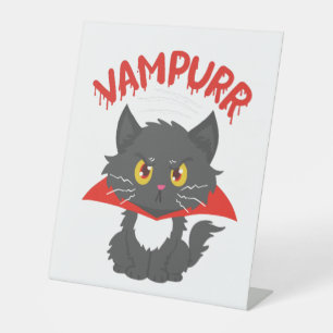 Signe De Table Halloween Vampire Cat