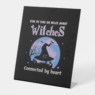 Signe De Table Halloween Witches Connected By Heart Birthday