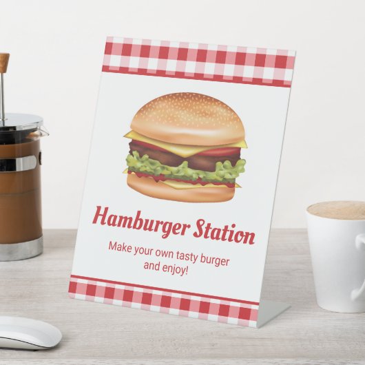 Signe De Table Hamburger Station Burger Bar Faites votre propre h (In SItu)
