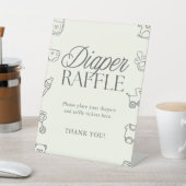 Signe De Table Hand Drawn Baby Shower Diaper Raffle Sign (In SItu)