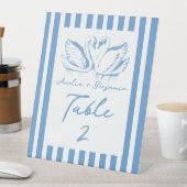 Signe De Table hand drawn Couple Swan Whimsical Wedding (In SItu)