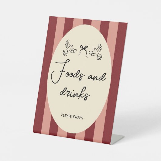 Signe De Table Hand Drawn Scribble Wedding Food & drinks  sign (Recto)