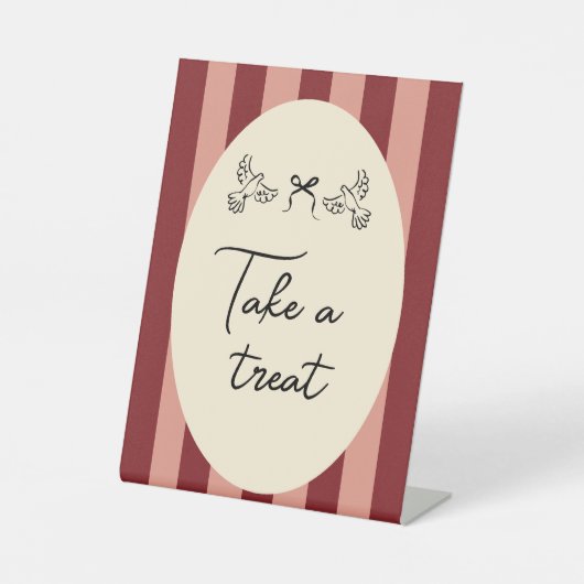 Signe De Table Hand Drawn Scribble Wedding take treat  sign (Recto)