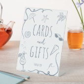 Signe De Table HandDrawn Beach Doodle Bridal Shower Cards & Gifts (In SItu)