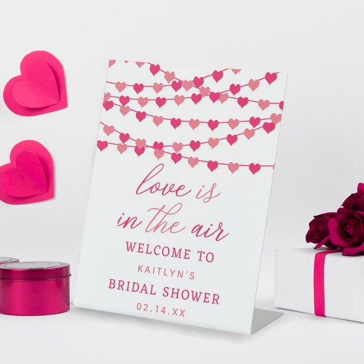 Signe De Table Hanging String Love Hearts Fête des mariées Bienve