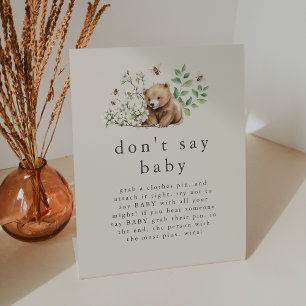 Signe De Table HANNAH Vintage Ne pas dire Baby shower de jeu de b