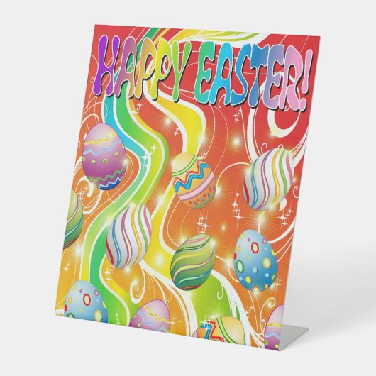 Signe De Table Happy Easter Eggs Festive Pattern (Recto)