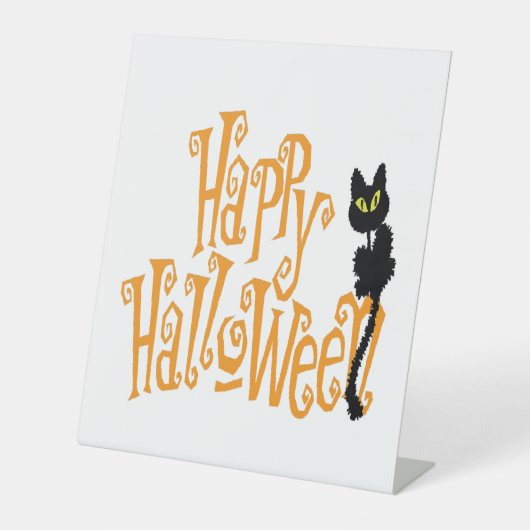 SIGNE DE TABLE HAPPY HALLOWEEN CAT (Recto)
