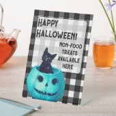 Signe De Table Happy Halloween Turquoise Citrouille et Plaid (In SItu)