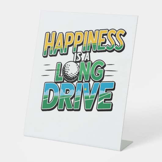 Signe De Table Happy is a Long Drive, Golf (Recto)