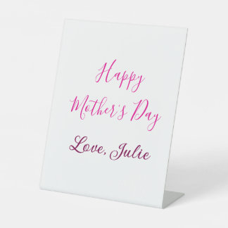 Signe De Table Happy Mothers Day pink calligraphy mom grandmother
