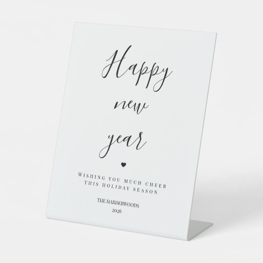 Signe De Table Happy New Year Elegant Welcome Minimalist  Sign (Recto)