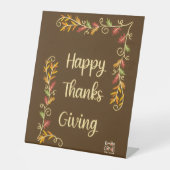 Signe De Table Happy Thanksgiving - Brown Theme (Recto)