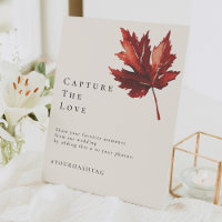 Hashtag Mariage simple à feutre d'automne minimal