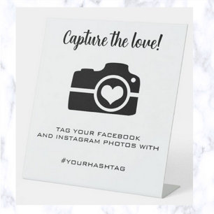 Signe De Table Hashtag modifiable pour les photos Mariages