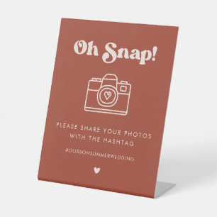 Signe De Table Hashtag stylish retro Terracotta Oh Snap Mariage