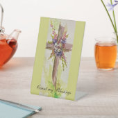 Signe De Table He is Risen Pedestal Sign (In SItu)