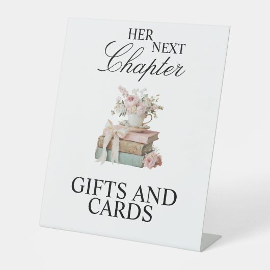 Signe De Table Her Next Chapter Bridal Shower Tabletop Sign (Recto)