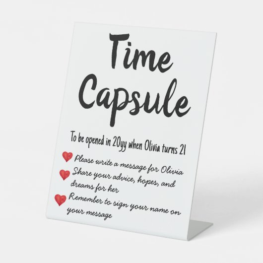 Signe De Table Heure d'anniversaire Capsule Espoirs Souhaite (Recto)