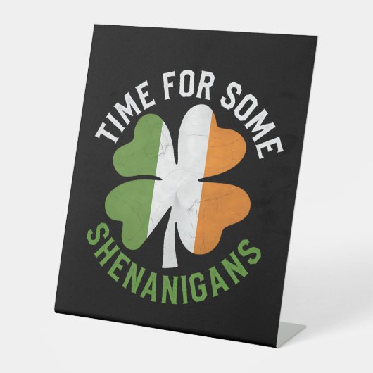 Signe De Table Heure pour certains Shenanigans Clover St Patrick' (Recto)