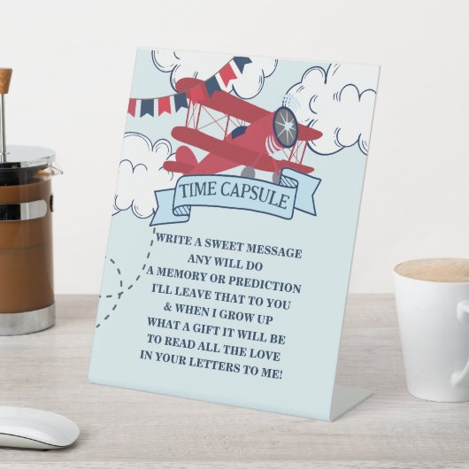 Signe De Table Heure Vol Avion Anniversaire Heure Capsule (In SItu)