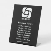 Signe De Table Heures d'ouverture de l'entreprise avec logo perso (Recto)