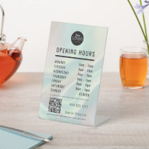 Heures d'ouverture d'entreprise Logo holographique