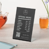 Signe De Table Heures d'ouverture d'entreprise sur fond noir avec (In SItu)
