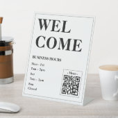 Signe De Table Heures d'ouverture personnalisées avec code QR pou (In SItu)