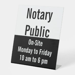 Signe De Table Heures sur site du public notaire Modèle noir et b
