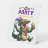 Signe De Table Heureux Mardi Gras Alligator (Recto)